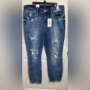 NWT Judy Blue Boyfriend Jeans Distressed Size‎ 9